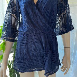 Blue crochet Romper - SAGE